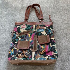 The Sak SAKROOTS Artist Circle Artillery Peace Nature Print Handbag Purse